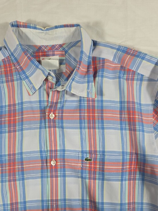 Lacoste Other - Lacoste Men’s Blue & Red Plaid Button-Down Shirt